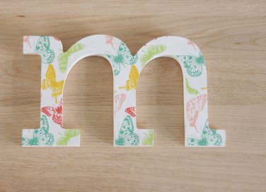 lettere decorative, decoupage legno