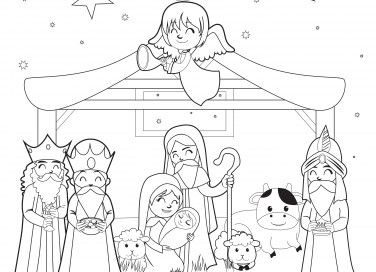 presepe da colorare, disegno presepe da colorare, immagine presepe da colorare