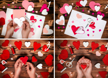 cuore feltro fai da te, come fare cuore feltro, cuore feltro tutorial