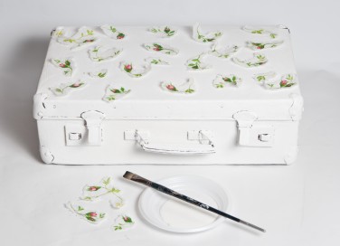 cestino pic nic fai da te, cestino decoupage, valigia decoupage