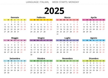 calendario 2025 da stampare gratis, calendario 2025 da stampare