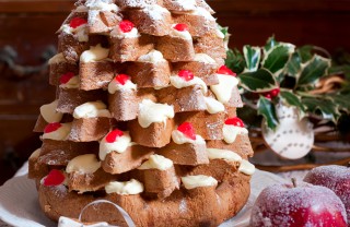 albero pandoro natale ciliegie caffè tiramisù mascarpone 
