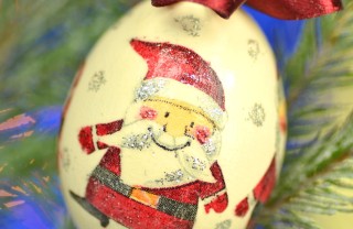decorazione natale palle albero decoupage
