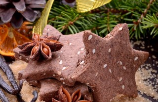 biscotti morettini natale cioccolato cacao albero feste decoro cannella