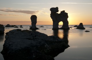 isola, Gotland, bella, affascinante notte alba viaggi