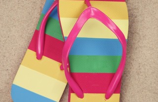 piedi, infradito, glamour