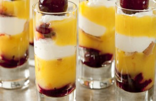 coppette panna crema ananas ciliegie