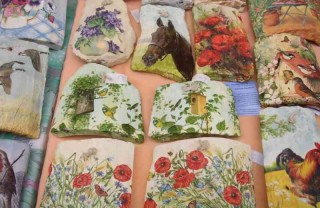 tegole decorate con decoupage
