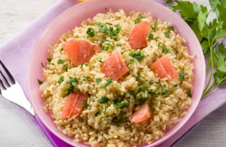 risotto al pompelmo vegano