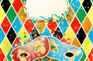 decoupage, carnevale, vassoio, Arlecchino