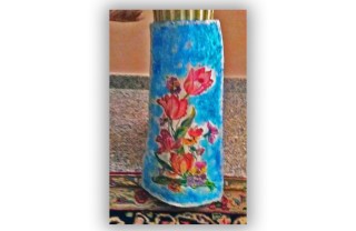decorare tegola terracotta decoupage, tegola decoupage