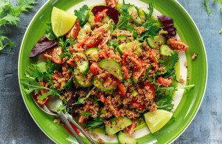 tabulè, pesce, verdure