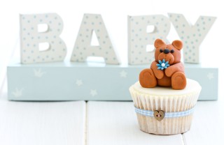 cupcake nascita pasta di zucchero, cupcake nascita