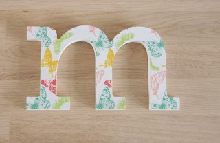 lettere decorative, decoupage legno