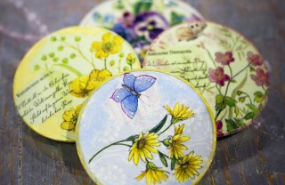 sottobicchieri fai da te legno, legno decoupage, sottobicchieri fai da te mdf