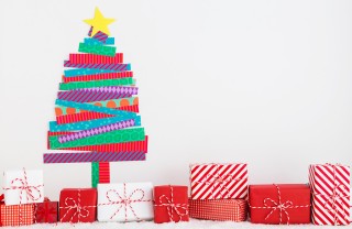 albero di natale a parete, albero di natale idee
