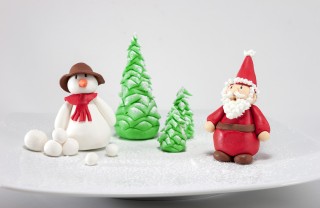 albero di natale pasta di zucchero, albero pasta di zucchero