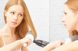 capelli, piega, spazzola