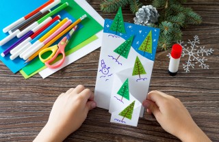 biglietti di natale fai da te, biglietti natale bambini, biglietti natale decoupage