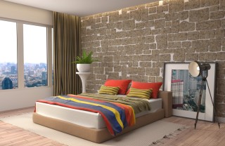 camera da letto matrimoniale, interior design, arredamento originale