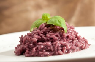 risotto con vino rosso e gorgonziola