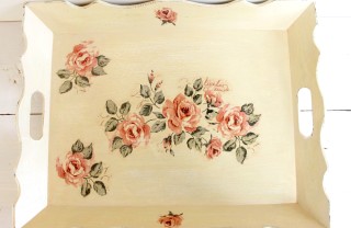 Vassoio di legno decorato con il decoupage vassoio legno decupage, vassoio fai da te