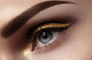 trucco, estate, ombretto color oro