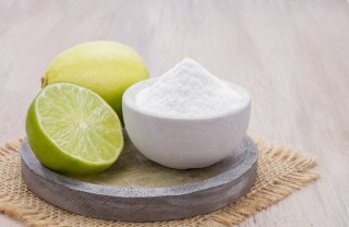 maschera viso, bicarbonato sodio, limone