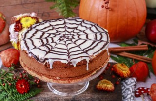 torta, halloween, ragnatela