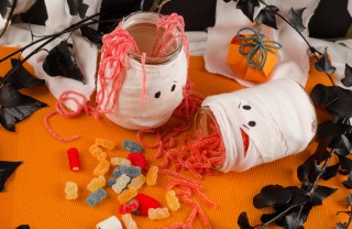 cestino halloween fai da te, idee halloween