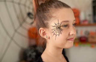 trucco, halloween, ragnatela