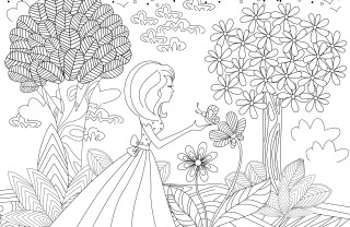 Disegno di un paesaggio primaverile da colorare disegno paesaggio primaverile da colorare, disegno primavera da colorare, disegno paesaggio primaverile