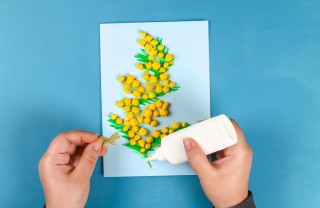 come fare mimosa di carta, mimosa fai da te, mimosa finta