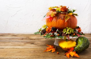 composizione autunnale, decorazione autunnale, centrotavola autunnale