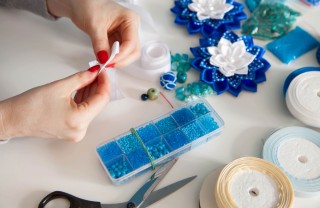 fiori fai da te raso, fiori kanzashi fai da te