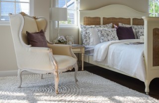 camera da letto, stile vintage, mobili