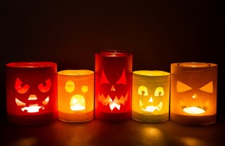 Lampade fai da te per Halloween decorazioni halloween, lampada halloween, lanterna halloween, decoupage halloween