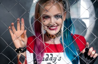halloween, trucco viso, harley quinn