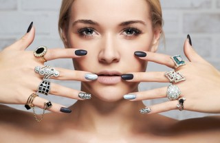 nail art, nero e argento, decorazione unghie