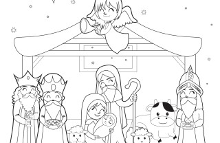 presepe da colorare, disegno presepe da colorare, immagine presepe da colorare
