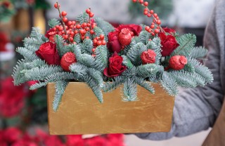 composizioni floreali natalizie, composizioni floreali natale