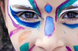 carnevale, trucco, bambina