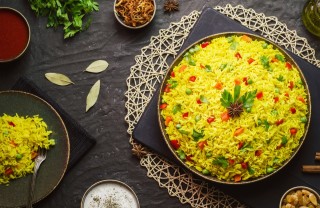 Il riso basmati con verdure al curry basmati, curry, verdure