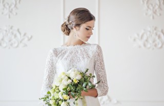 matrimonio, romantico, abito