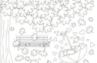 disegni paesaggi autunnali da colorare, disegni autunno da colorare