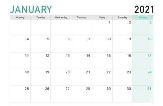 Gennaio calendario 2021 da stampare mese per mese, calendario 2021 da stampare