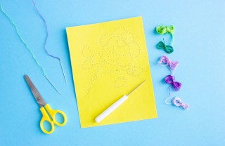 biglietto ricamato fai da te