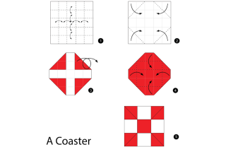 fare sottobicchieri origami