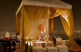 festa, terrazza, arredamento