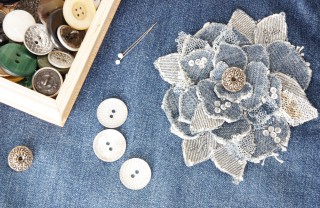 fiore riciclo jeans fai da te